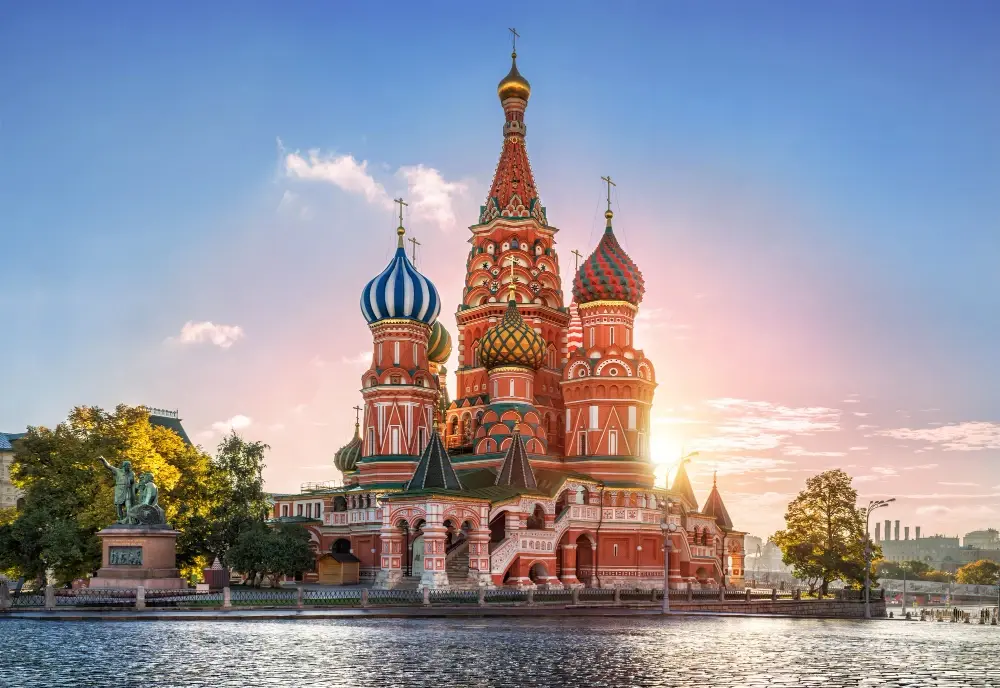 St. Basil's Cathedral located in Moscow, Russia