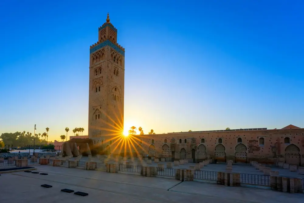 the Koutoubia Mosque in Marrakech, Morocco.