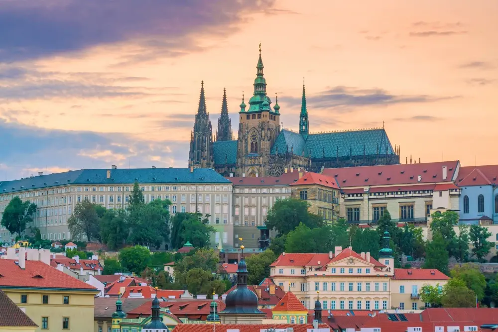 Old Town Square in Prague, Czech Republic, featuri