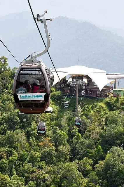  Langkawi Cable Car, also known as the SkyCab, in Langkawi, Malaysia. 
