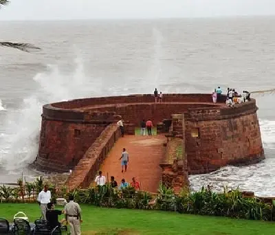 Fort Aguada, a 17th-century Portuguese fort located in Goa, India.