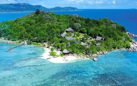 Round Island, a private island located near Praslin in the Seychelles. 